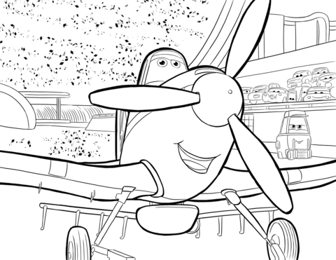 Dusty Crophopper Is A Winner! Coloring Page